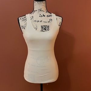 Ivory Shapewear tank, lined in front, very fitted, never worn